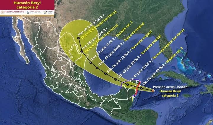 Huracán Berly se debilita a categoría 1 y ahora se enfila hacia Texas, EU Huracán Berly se debilita a categoría 1 y ahora se enfila hacia Texas, EU