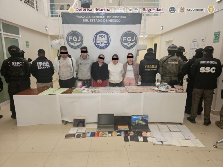 En Edomex, detienen a 5 miembros de célula criminal dedicada a la extorsión
