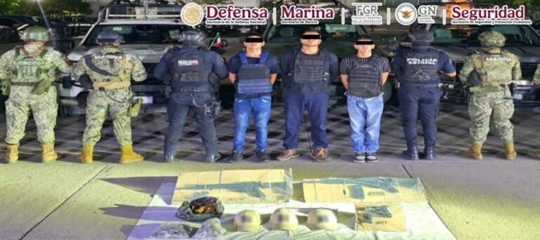 Detienen en Tabasco a tres hombres vinculados con extorsión