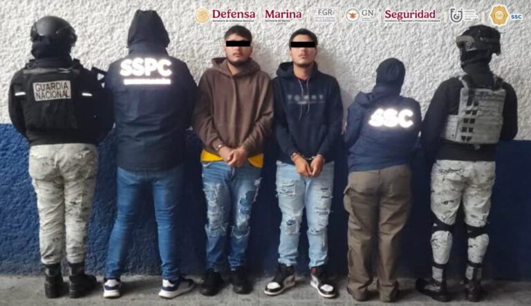 Detienen en CDMX a dos sujetos miembros de grupo delictivo