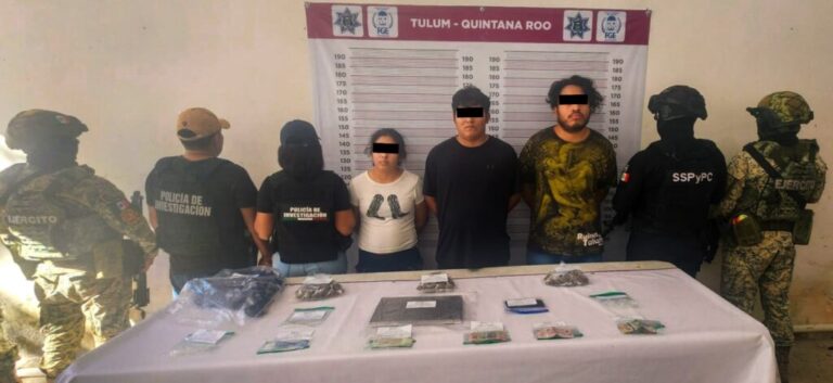 Capturan en QRoo a tres personas por narcomenudeo