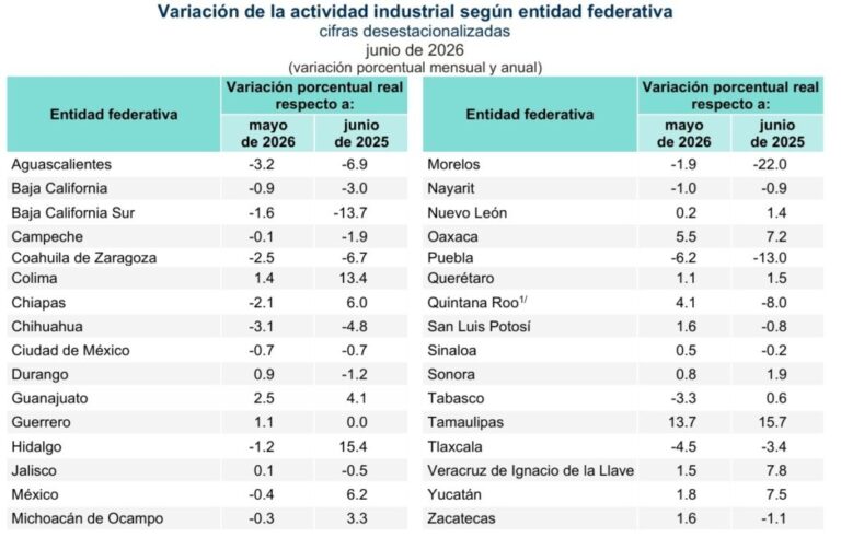 La mitad de los estados del país con cifras negativas en su actividad industrial / Por Alejandro Durán